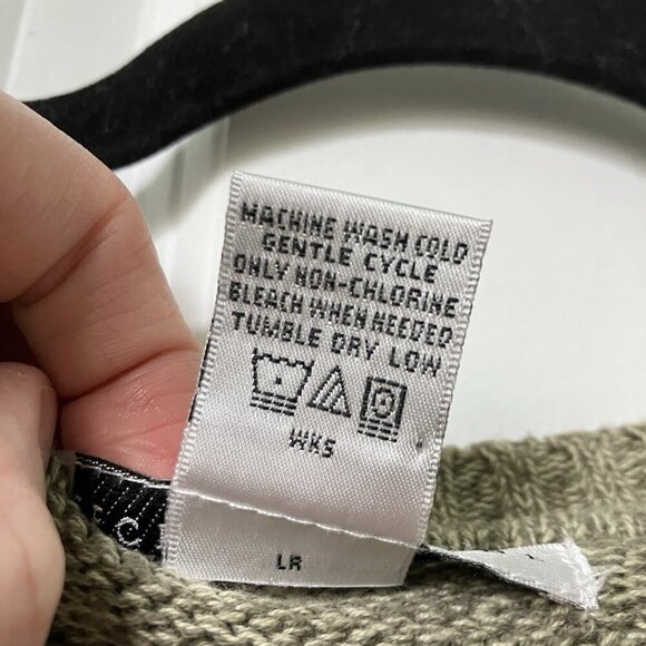 Vintage Geoffrey Beene Sweater Mens M Cotton Patchwork Grandpa Neutral Cabin - Picture 3 of 6